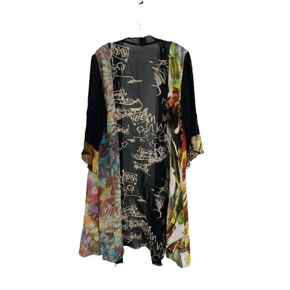 Carol Turner Collection Cardigan Art to wear Multicolor Sheer Long - Picture 3 of 5